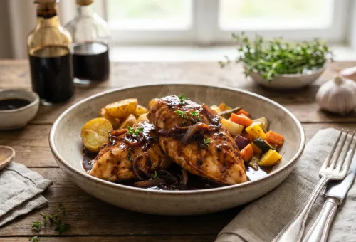 Balsamico-Hühnchen, proteinreiches Rezept in 30 Minuten