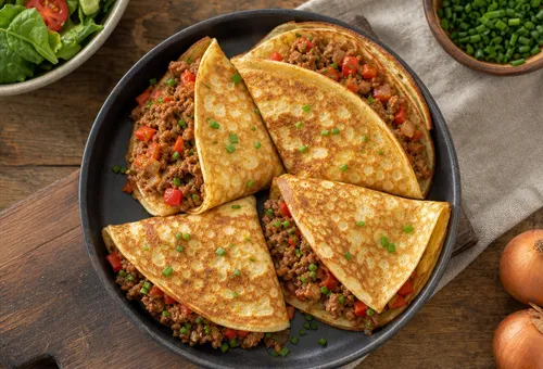 Herzhaft gefüllte Pfannkuchen, günstiges Budget-Rezept